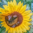 Sonnenblume mit Besucherinnen