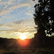 Sonnenuntergang mit Schäfchenwolken