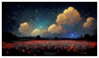 Mohnfeld unter dem Sternenhimmel 2  (Grafik: Martin Dühning)