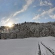 Sonne hinter dem Berg