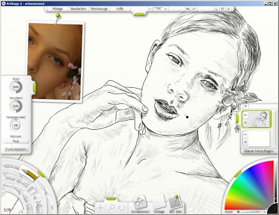 Ein Grafiktablett für natürliche Zeichenarbeiten zu benutzen ist gar nicht mal so leicht - dem galanten ArtRage zum Trotz. Da ist noch etwas mehr Übung angesagt...