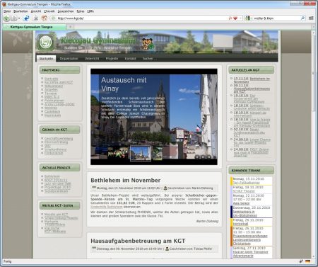 Die KGT-Webseite im November 2010