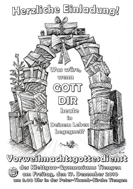 Plakat für den Vorweihnachtsgottesdienst am KGT 2010, (c) Niarts Plakat für den Vorweihnachtsgottesdienst am KGT 2010, (c) Niarts