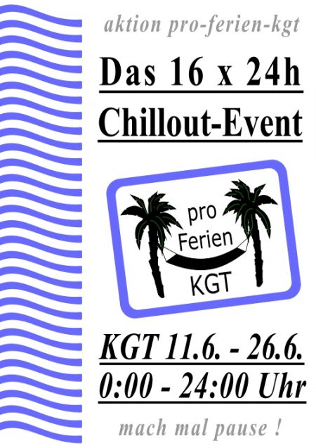 Offizielles Plakat zur Pro-Ferien-KGT-Aktion