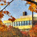 Einst ein Telefoto, nun ein kleines Impasto-Gemälde: Das Klettgau-Gymnasium im Herbst... (c) by Niarts