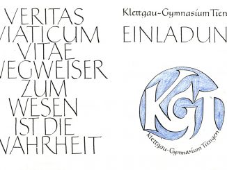 Das offizielle KGT-Schullogo, Teil des Schulemblems am KGT, wie es sich früher auf vielen offiziellen Einladungen fand - hier die Einladung zur Abitursfeier 1994.