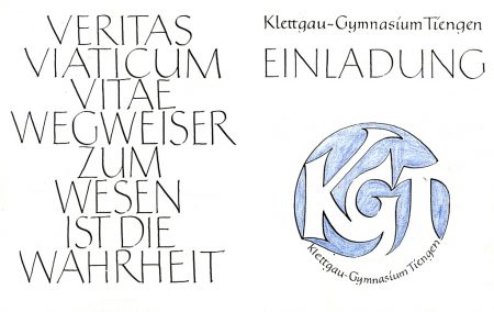 Das offizielle KGT-Schullogo, Teil des Schulemblems am KGT, wie es sich früher auf vielen offiziellen Einladungen fand - hier die Einladung zur Abitursfeier 1994.