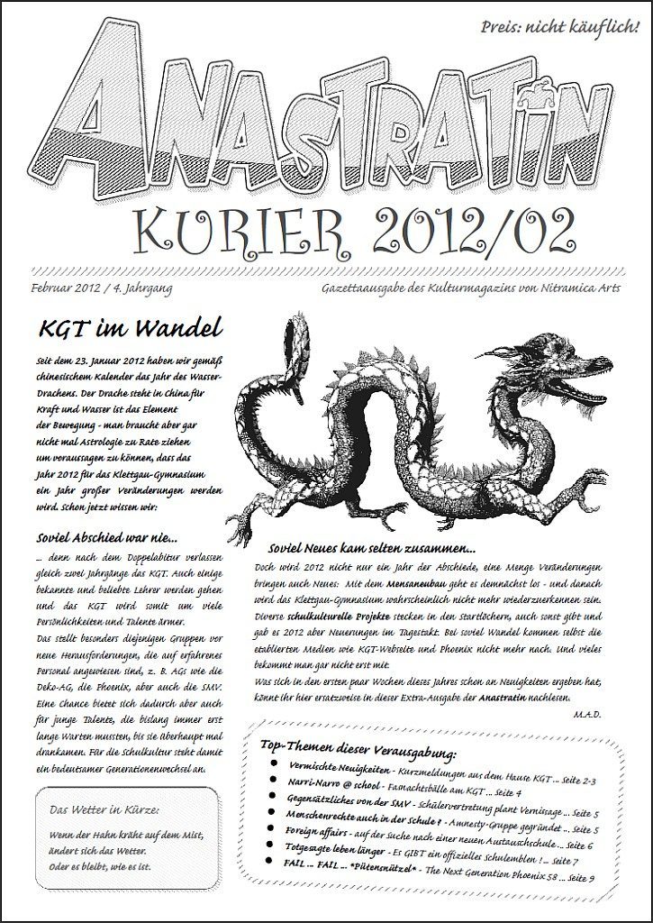 Der Anastratin Kurier – etwas mehr als eine Ersatzgazetta