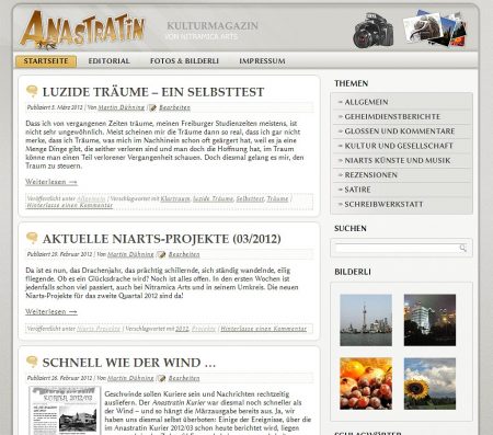 Die Anastratin-Webseite setzt nun auf eine Kombination von Palatino und Biolinum.