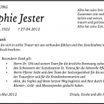 Danksagung für Sophie Jester in der Niarts-Version