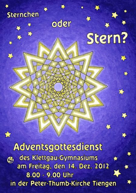 Offizielles Plakat für den KGT-Adventsgottesdienst 2012