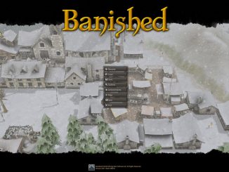 Titelbildschirm des Computerspiels "Banished"