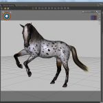 Ein generisches Pferd in der Texturierungsansicht von DAZ Studio 4.6+.