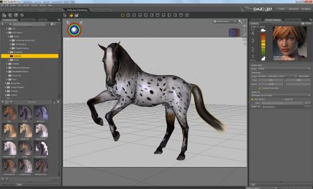 Ein generisches Pferd in der Texturierungsansicht von DAZ Studio 4.6+.