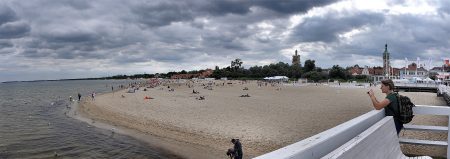 Fotografischer Ausblick von der Seebrücke auf die Strände von Zoppot (Foto: Martin Dühning)