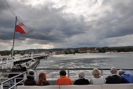 Die Fähre Onyx verlässt Zoppot Richtung Danzig (Foto: Martin Dühning)