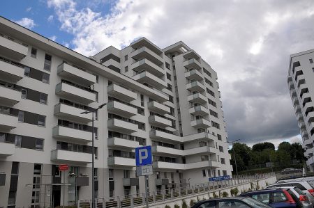 Wohnen auf "neupolnisch" - unser modernistisch-klotziges Nobelappartement in Stettin (Foto: Martin Dühning)