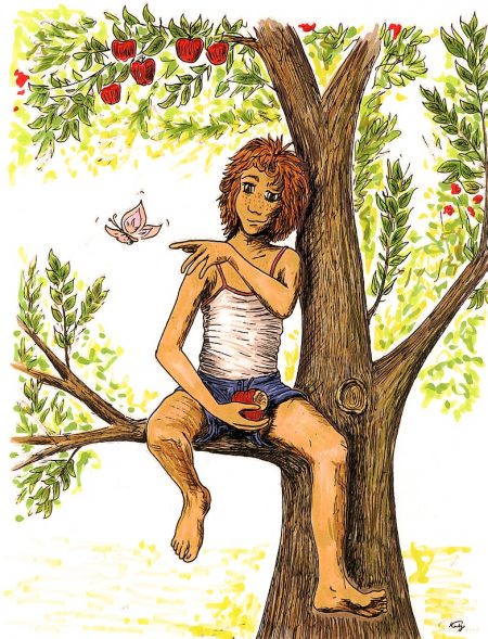 Künftig können nitramische Kinder die Apfelernte ganz ausgiebig feiern (Zeichnung: Martin Dühning)
