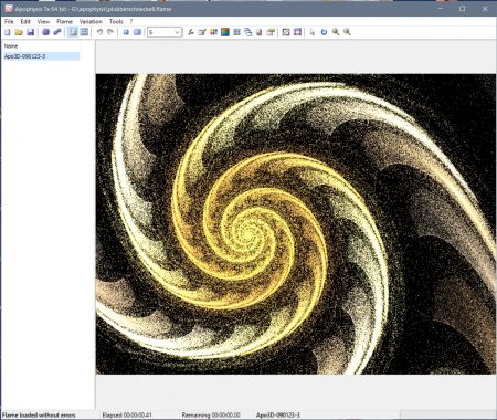 Die Programmoberfläche von Apophysis 7X mit einem alten Niarts-Fraktal (Foto: Martin Dühning)