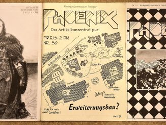 Die Cover der Phoenix-Ausgaben 29, 30, 31 waren wieder monochrom und im Formfaktor DinA4 gehalten (Foto: Martin Dühning)