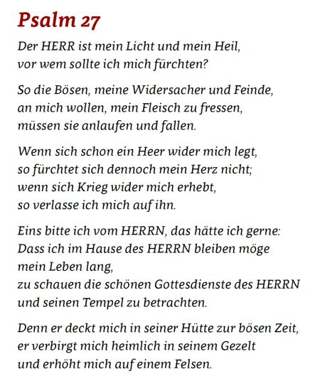 Psalm 27 - gesetzt in der Schriftart Clavo Regular Italic (Grafik: Martin Dühning)
