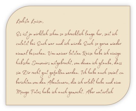 Madelyn in einem Brieftext (Grafik: Martin Dühning)