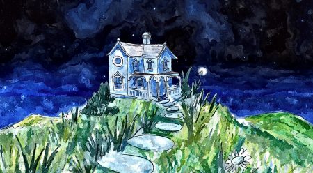 Die Villa Mondia bei Nacht