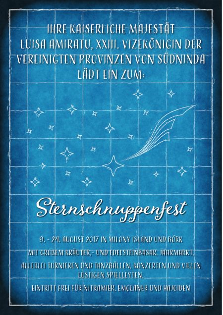 Einladungsplakat der Vizekönigin zum Sternschnuppenfest 2017