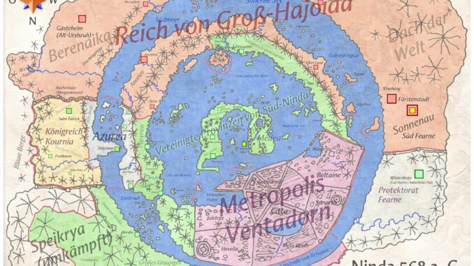 Die Staaten des Ninda-Habitats im Jahre 568 a. C. (Uplande)