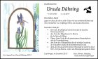 Danksagung für Ursula Dühning