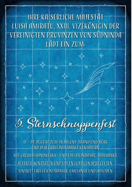 Einladung der Vizekönigin zum diesjährigen Sternschnuppenfest