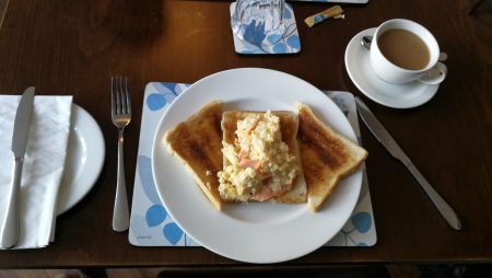 Abschiedsfrühstück in Llandudno (Foto: Martin Dühning)