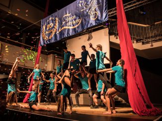 Artistenpyramide bei der Jubiläumsshow des Zirkus Zebrasco (Foto: Martin Dühning)