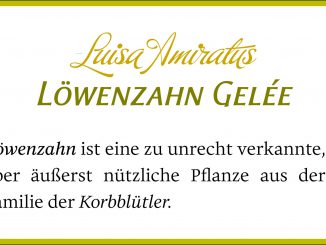 Löwenzahngelee-Etikett mit Buffet Script, Aeris und Eloquence (Grafik: Martin Dühning)