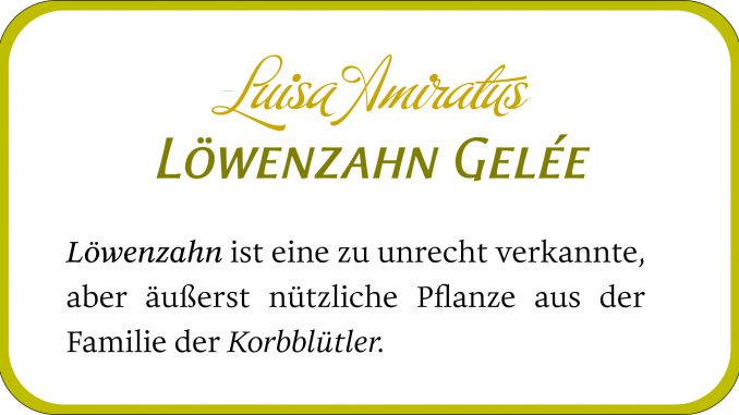 Löwenzahngelee-Etikett mit Buffet Script, Aeris und Eloquence (Grafik: Martin Dühning)