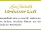 Löwenzahngelee-Etikett mit Buffet Script, Aeris und Eloquence (Grafik: Martin Dühning)
