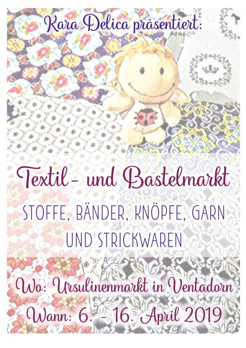 Werbeplakat zum Textil- und Bastelmarkt in Ventadorn