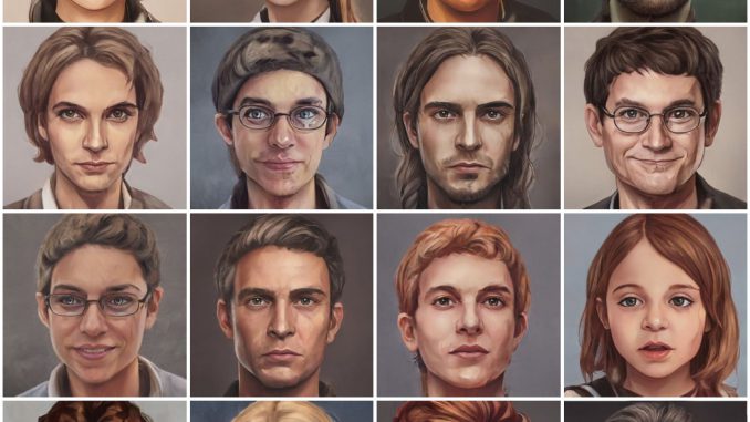Fantasygesichter, erstellt mit Artbreeder (Grafik: Martin Dühning) Fantasygesichter, erstellt mit Artbreeder (Grafik: Martin Dühning)