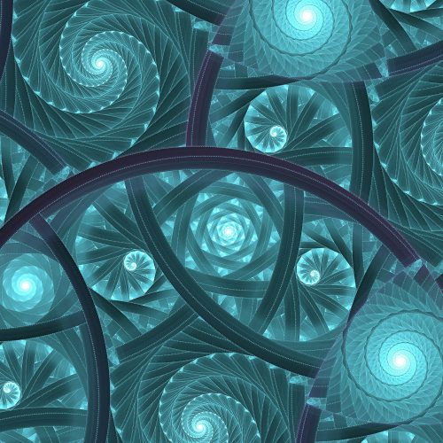 Ein an M. C. Escher erinnerndes Fraktal, generiert in Chaotica 1.5.8 (Grafik: Martin Dühning)