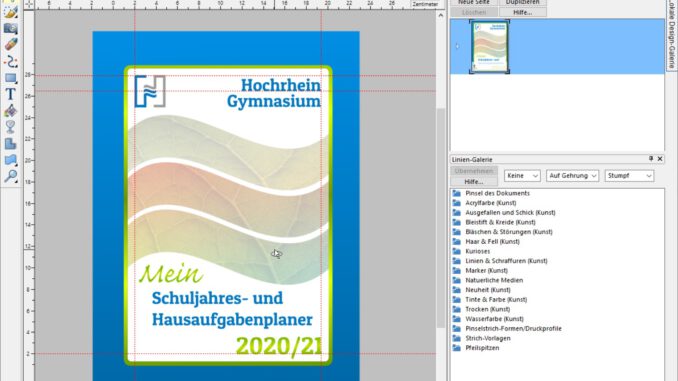 Die Arbeiten am Cover des kommenden Hausaufgabenplaners sind weiland die einzigen Auftragsarbeiten für Nitramica Arts im Sommer 2020 (Grafik: Martin Dühning)