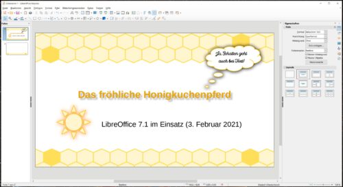 Weiche Schatten in LibreOffice 7.1 (Screenshot)