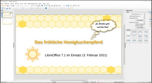 Weiche Schatten in LibreOffice 7.1 (Screenshot)