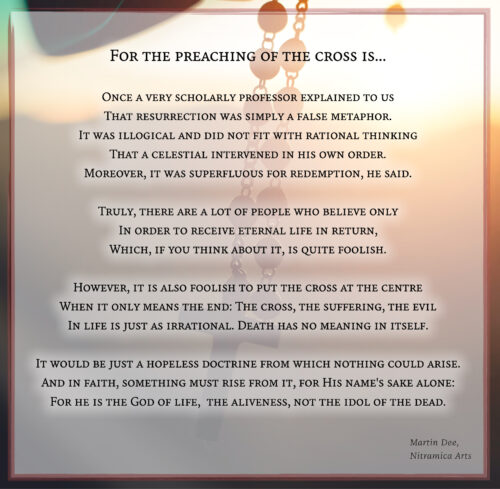 For the preaching of the cross is ... - Visual Poem (Text: Martin Duehning)