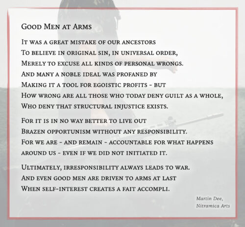 Good Men at Arms (Text: Martin Duehning)