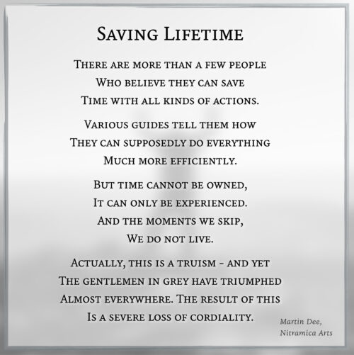 Saving Lifetime - Visual Poem (Text: Martin Duehning)