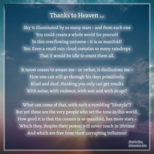 Thanks to Heaven - Poem (Text: Martin Dühning)