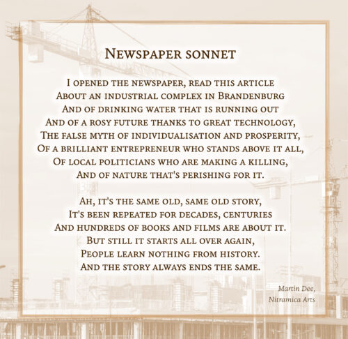 Newspaper Sonnet (Text: Martin Duehning)