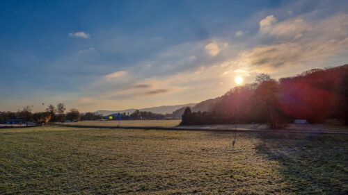 Sonnenaufgang beim Reiherwald in Lauchringen (Foto: Martin Dühning)