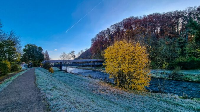 Die Wutachbrücke bei Tiengen am 9. November 2021 (Foto: Martin Dühning)