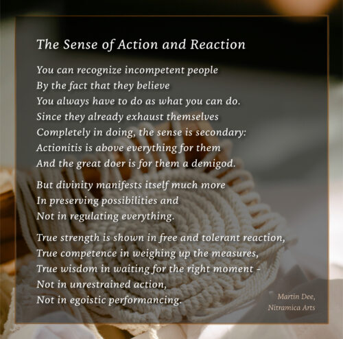 The Sense of Action and Reaction - Poem (Text: Martin Dühning)